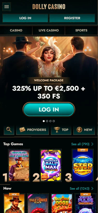 mobile homepage dolly casino